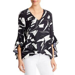 Vince Camuto Black and White Abstract Blouse Size S NWT
